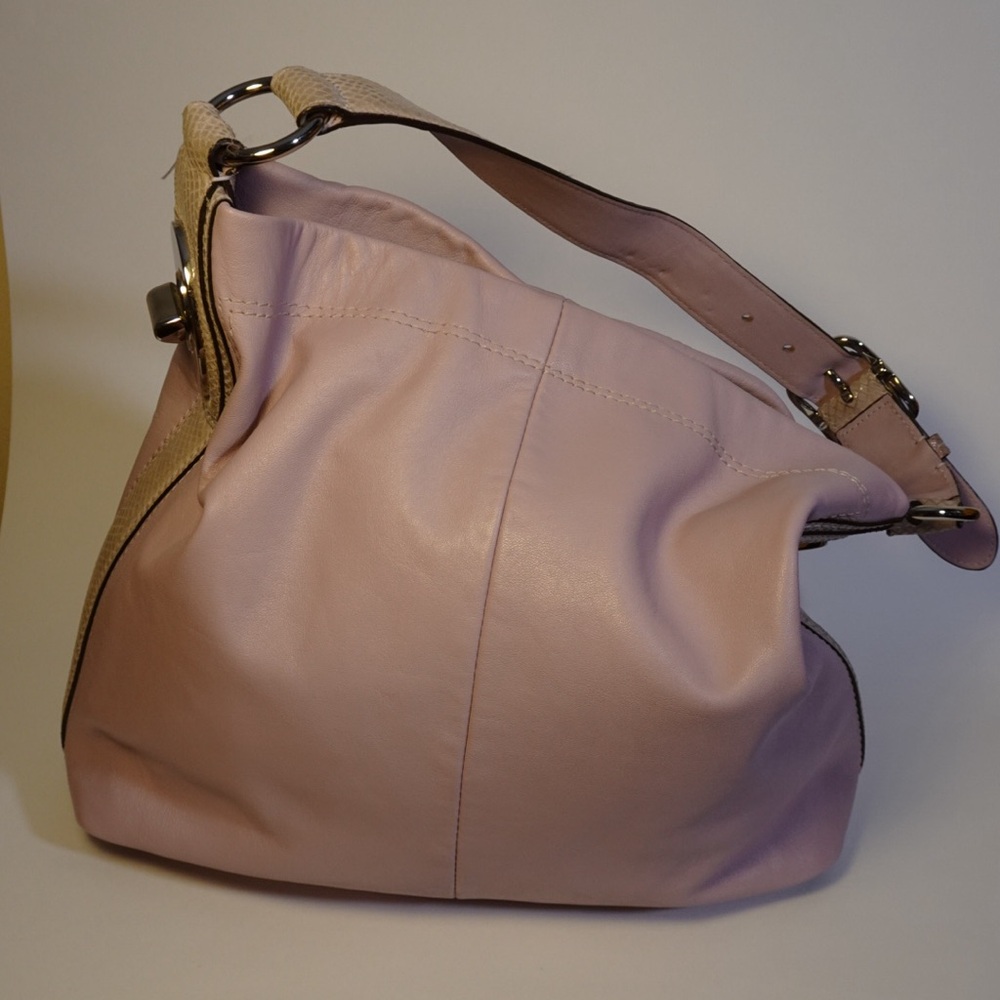 Coach Purse Penelope Lavender Hobo Bag Snake Pebble Soft Leather 16535